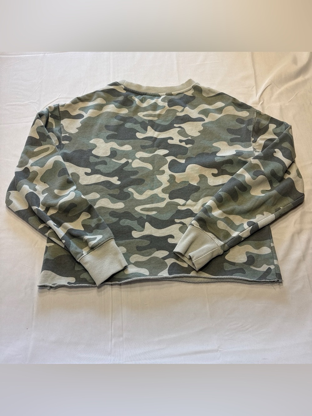 Spiritual Gangster Women's Camo Crewneck Sweatshirt - Sage & Olive - Picture 3 of 4